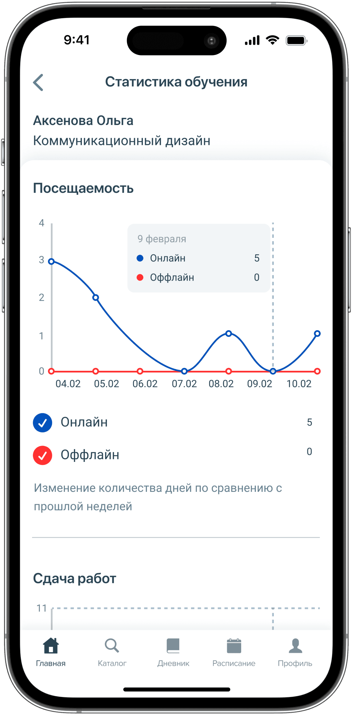 Экран приложения ЦОПП 64